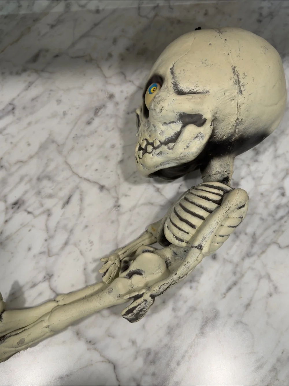 Vintage 2001 20” Latex Rubber Halloween Skeleton Figure Spooky Hanging Decor
